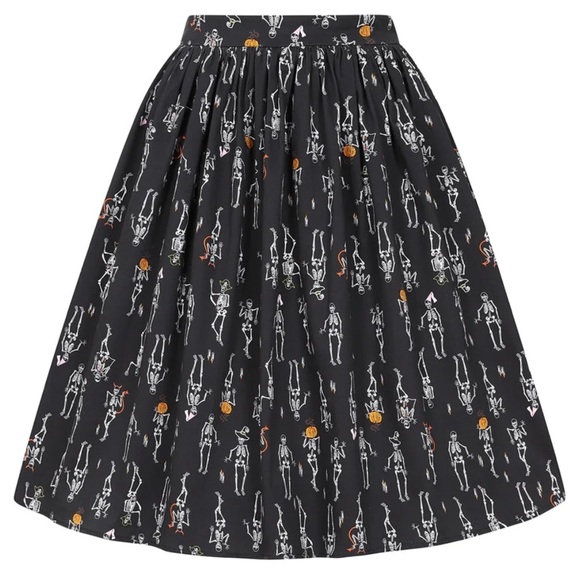 Collectif halloween skeleton trick or treat Skirt xs - Picture 2 of 6